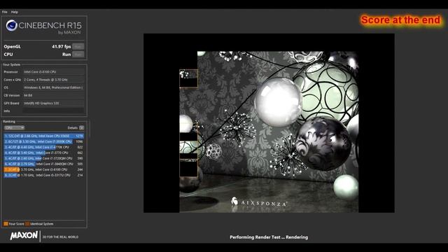 Cinebench R15 I3 6100 CPU and GPU Test смотреть онлайн
