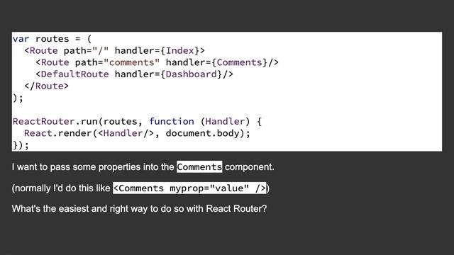 React-router - pass props to handler component смотреть онлайн