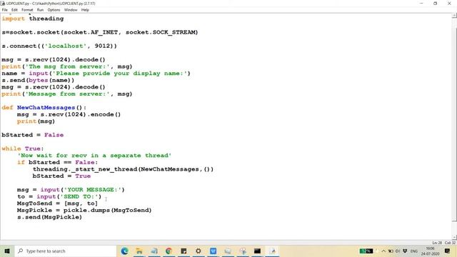 TCP based chat application using Python Programming client and server both || English смотреть онлайн