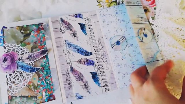 Цветочная открытка, своими руками. Скрапбукинг. смотреть онлайн