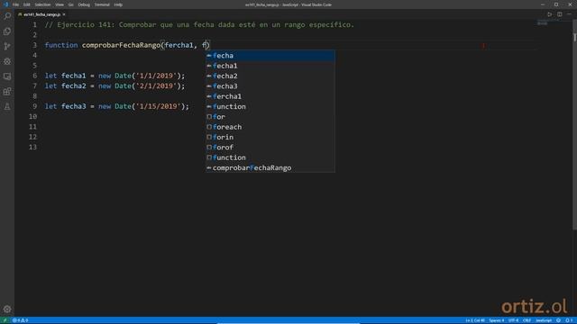JavaScript - Ejercicio 141: Comprobar si una Fecha se Halla en un Rango Específico смотреть онлайн
