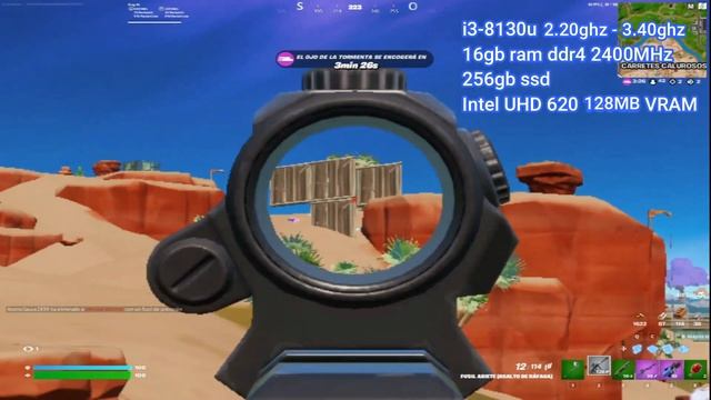 Fortnite mini gameplay [ 16GB RAM, INTEL i3-8130U, INTEL UHD 620 ] | FPS TEST смотреть онлайн