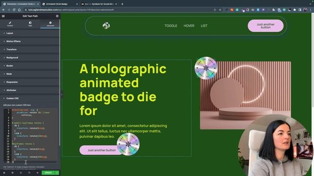Holographic Clickable Animated Circle Badge - Elementor PRO & FREE смотреть онлайн