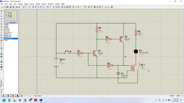 2 NPN PNP BJT Transistor Latch Circuit Design Proteus Simulation #transistor #simulation #proteus смотреть онлайн