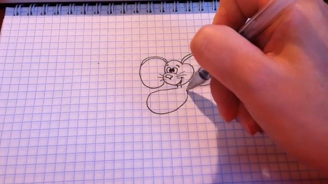 Простые рисунки #50. Как нарисовать мышку на сыре . смотреть онлайн