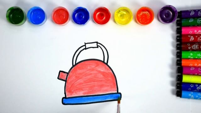 HOW TO DRAW A KETTLE! | как нарисовать чайник | केतली कैसे खींचे #draw #paint #kettle #colourful смотреть онлайн