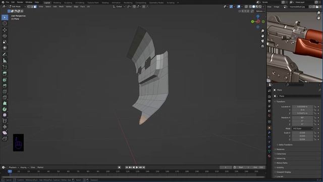Моделирование АКС-74у в блендер 3D 3.1.0 "Часть 1" Цевьё смотреть онлайн