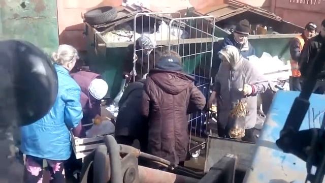 Пенсионеры от нищеты ищут еду на помойках смотреть онлайн