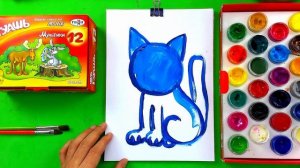 Рисуем гуашью - Рисуем котёнка - РыбаКит