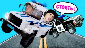 ПОГОНЯ на Полицейском Автобусе в GTA!!! Улетели в ВОДУ в ГТА