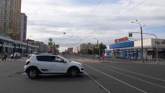 Трамвай новой модели СПБ Stadler B85300М «Метелица» борт 0300 по маршруту 58 . Проспект Просвещени смотреть онлайн