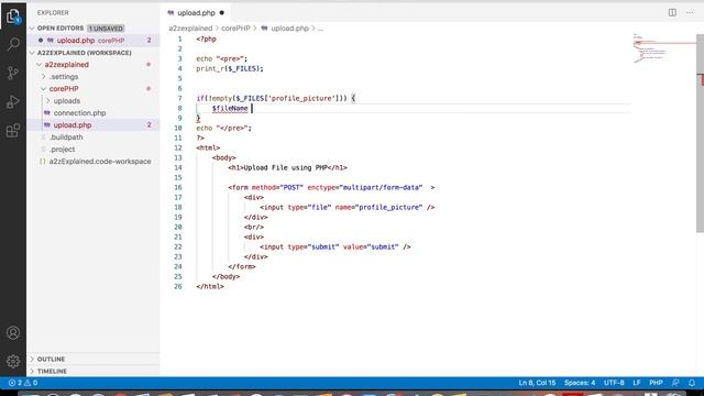 How to upload file through PHP смотреть онлайн