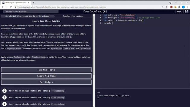Regular Expressions (4/33) | Ignore Case While Matching | freeCodeCamp смотреть онлайн
