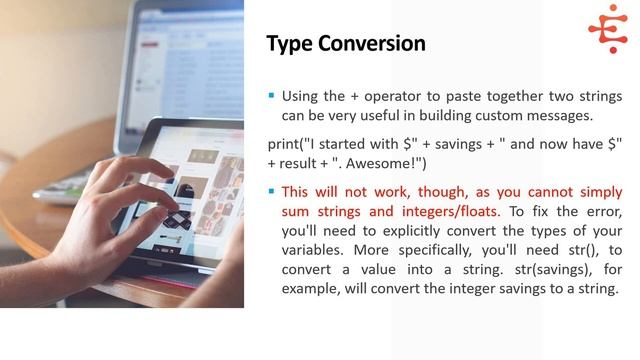 4) Python Types and Type Conversion смотреть онлайн