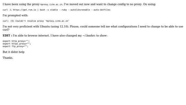 Ubuntu: curl: (5) Couldn't resolve proxy 'hproxy.iitm.ac.in' (2 Solutions!!) смотреть онлайн