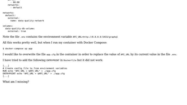 Create config file when running Docker container with Compose смотреть онлайн