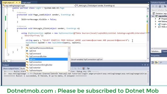 How to Create Login Page in Asp Net With Sql DataBase смотреть онлайн