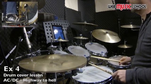 AC/DC - Highway to hell - FREE DRUM LESSON смотреть онлайн