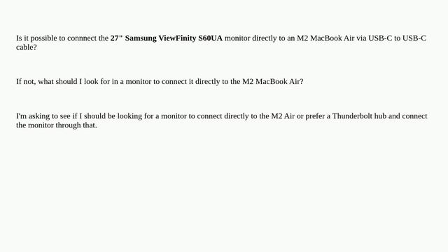 Apple: M2 MacBook Air connect external monitor directly (27" Samsung ViewFinity S60UA) смотреть онлайн