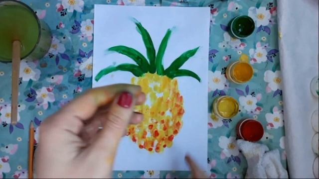 Рисуем ананас пальчиками;) смотреть онлайн