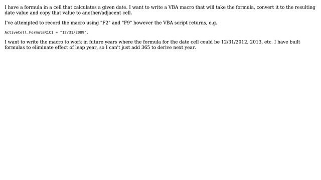 Excel VBA ActiveCell formula convert to value смотреть онлайн