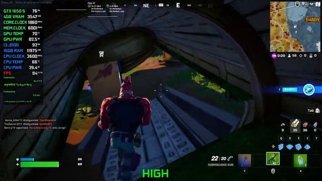 Fortnite Chapter 4 season 3 GTX 1650 SUPER & i3 8100 Benchmark 768p All Settings (DX11) смотреть онлайн
