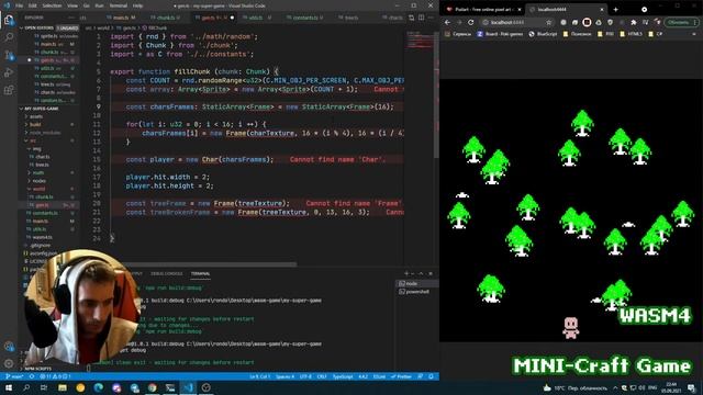 #4 Пишем игру под WASM4 (Assembly script): Генерация смотреть онлайн