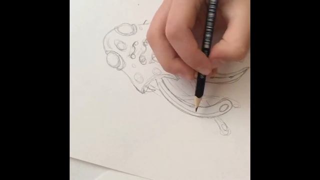 Осьминог(рисунок карандашом) смотреть онлайн