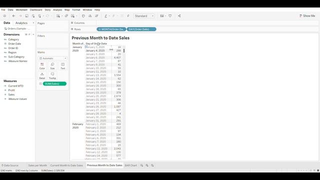 Tableau: Previous Month-to-Date (MTD) & Current Month-to-Date (MTD) смотреть онлайн