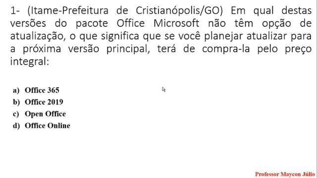 Concurso Público informática: Office 2019 смотреть онлайн