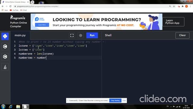 How to print numbers 1 to 25 in python without pressing any number key?Learn in 2 miniutes смотреть онлайн