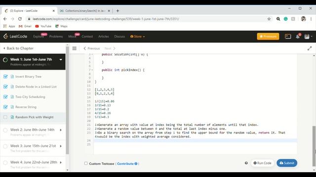 Leetcode June Challenge||#5/30||Random Pick with Weight||Explained смотреть онлайн