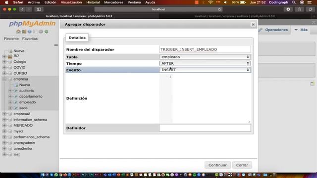Triggers en MySQL смотреть онлайн