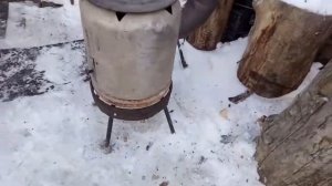 Печь под казан из алюминиевой фляги