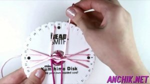 Браслет _Кумихимо_ плоский из 12 нитей (сердечки).