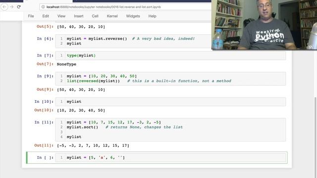Python standard library: Reversing and sorting lists (list.reverse and list.sort) смотреть онлайн
