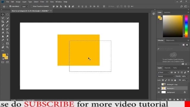 How To Cut Shape In Photoshop [Rectangle] L 2 Minute Photoshop Tutorial