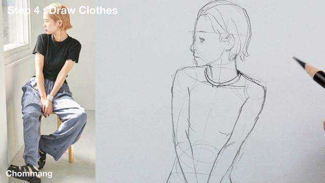 How to Draw a Body / Sitting Pose / Step by step смотреть онлайн