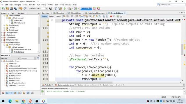 JAVA : Solution- Generate Matrix of Random Integers and display sum per row - by Sir eudz смотреть онлайн