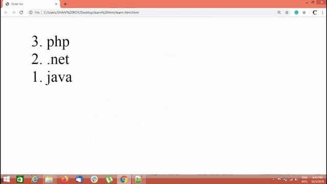 order and undorder list in html смотреть онлайн