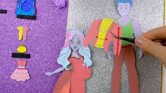 FAMILY MONSTERS PAPER DOLLS DRESS UP ?? Pregnant monster paper doll makeover смотреть онлайн