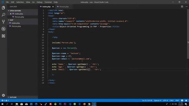 Object-Oriented Programming in PHP ► Properties смотреть онлайн