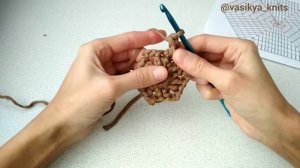 Вязание шестиугольника крючком. Вяжем по схеме