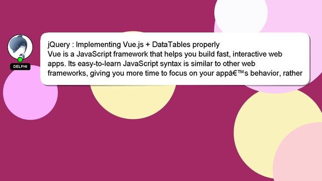 jQuery : Implementing Vue.js + DataTables properly смотреть онлайн