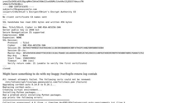 Verify return code: 21 (unable to verify the first certificate) Lets encrypt Apache to Nginx... смотреть онлайн