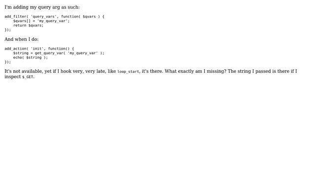 Wordpress: Query arg not available on init смотреть онлайн