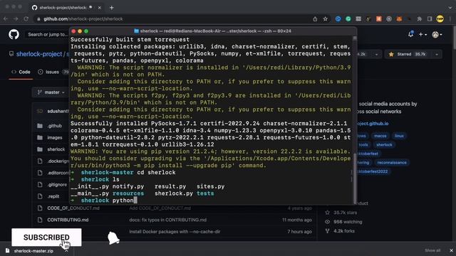 How to find social media usernames using Sherlock #python смотреть онлайн