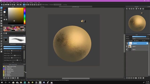 How to render a gold ball step by step - medibang paint pro with voiceover. смотреть онлайн