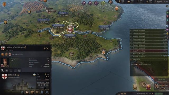 Crusader Kings 3: William the Conqueror - Crushing the rebels and building up the Kingdom смотреть онлайн