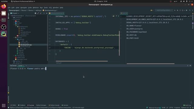 Pycharm + Django React Docker. Настройки Django смотреть онлайн